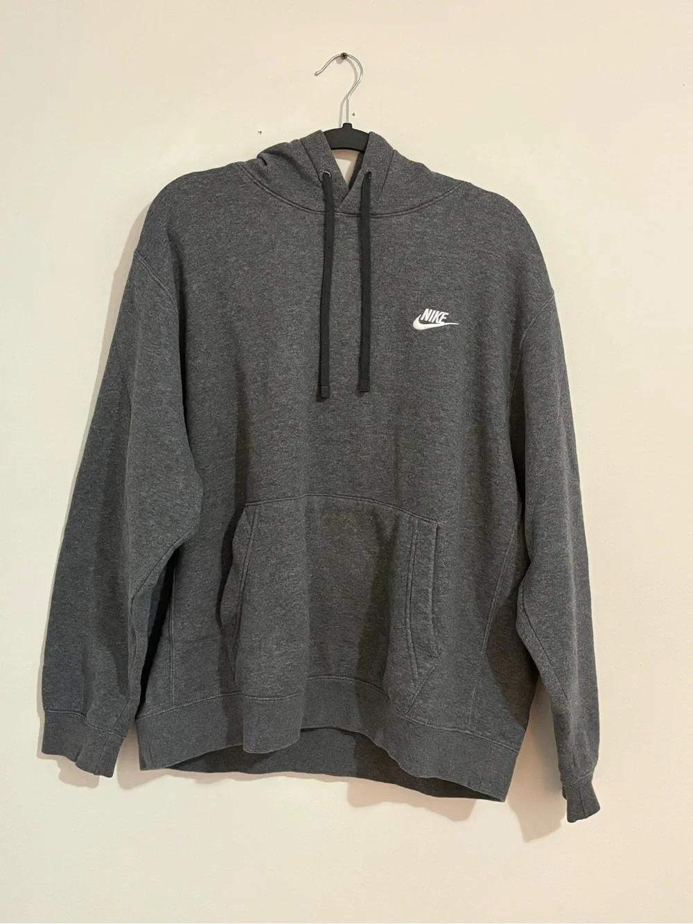Nike Gray Pullover Hoodie with White Logo